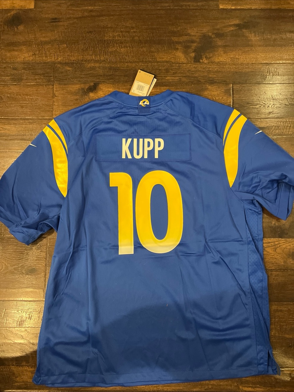 Nike Blue and Yellow Cooper Kupp #10 Football Jersey Rams 3XL
